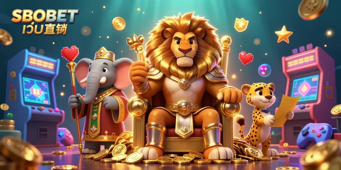 Bet and win big at SBOBET เว็บตรง through exciting games featuring a lion king, elephant advisor, and cheetah messenger.