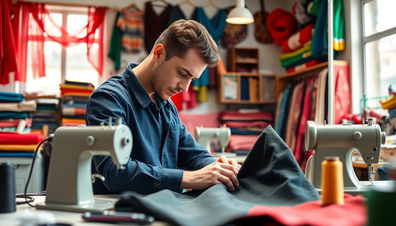 Showcasing custom sewing Nashville TN with a skilled tailor crafting a unique garment.