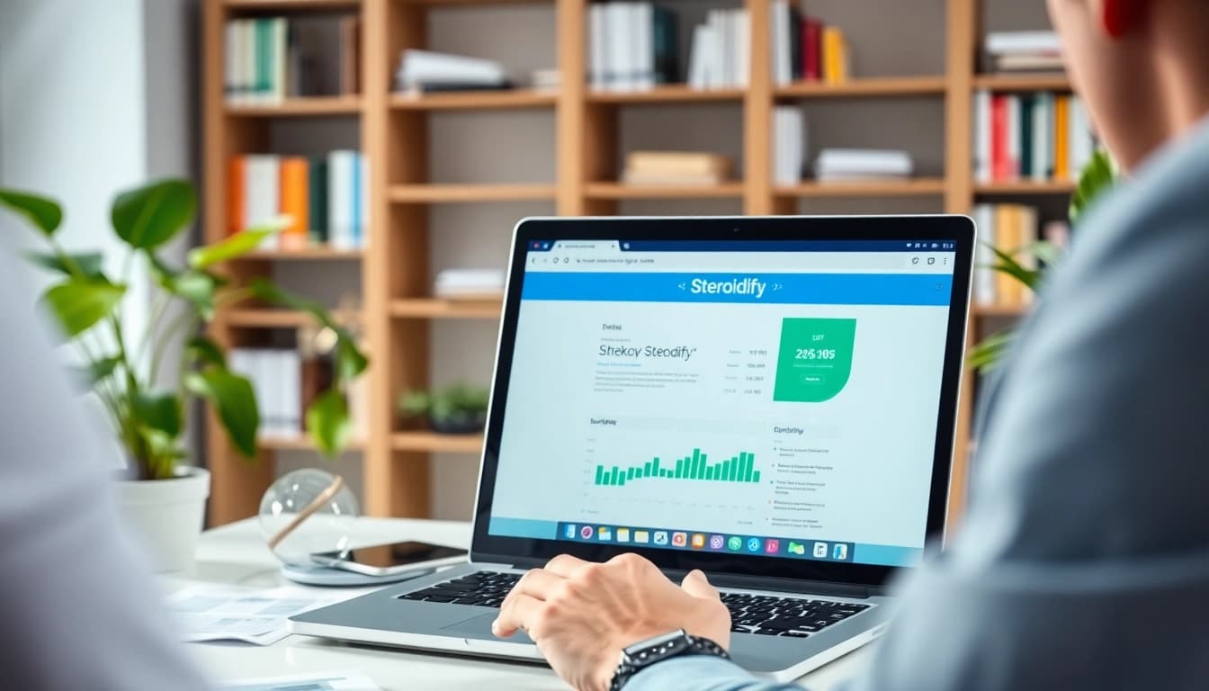 Assessing if Steroidify legit by reviewing online data in a professional environment.