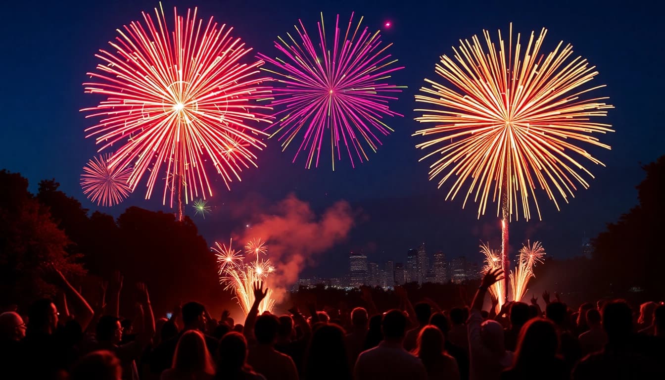 Celebrate with colorful fireworks from https://5starfireworks.co.uk lighting up the night sky.