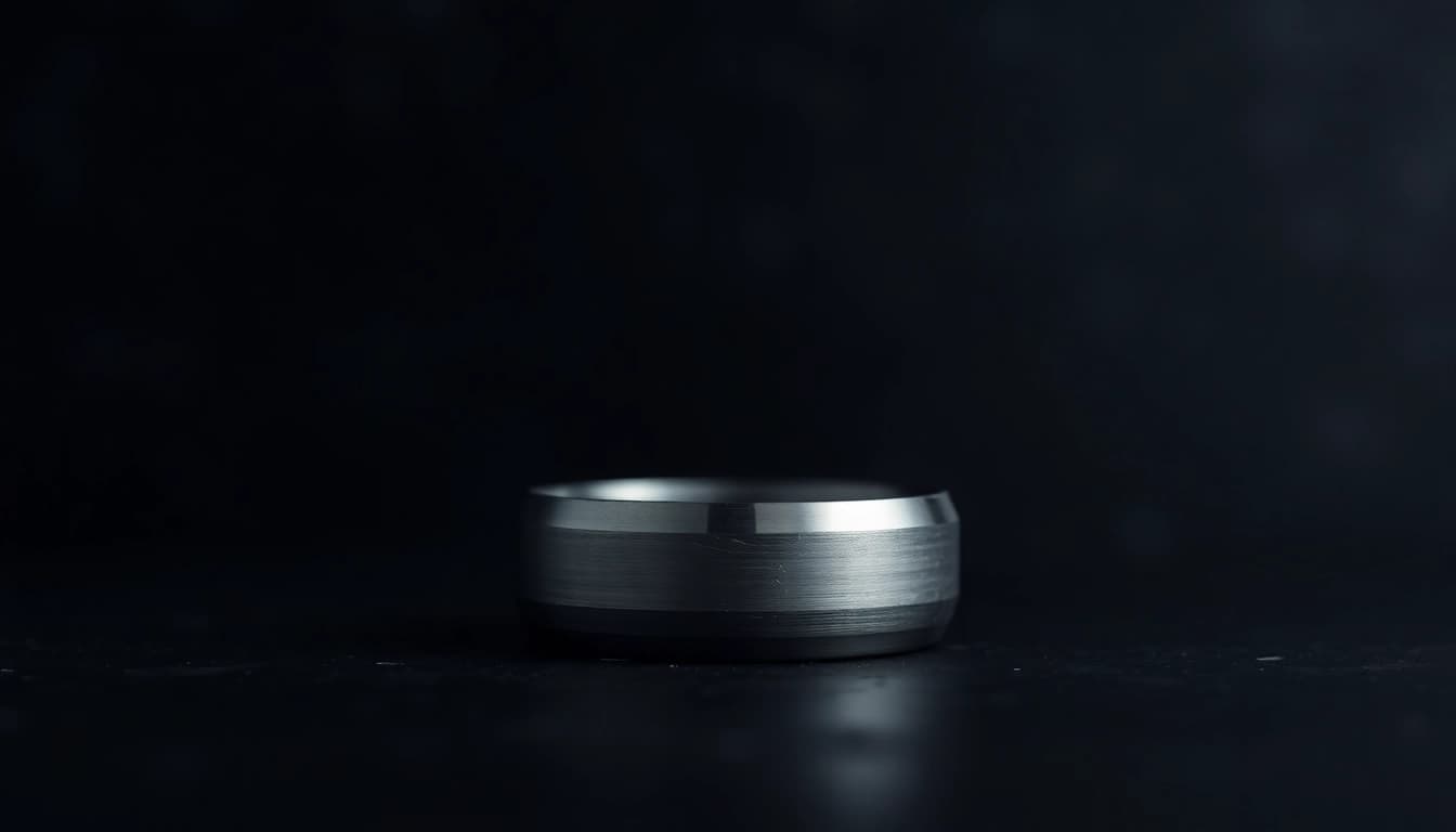 Showcasing Gunmetal Wedding Bands for Men with a sleek polished finish and elegant design.