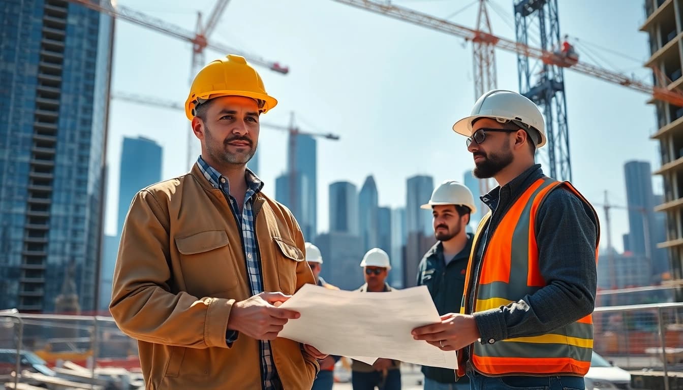 New York Commercial General Contractor overseeing dynamic construction site operations.