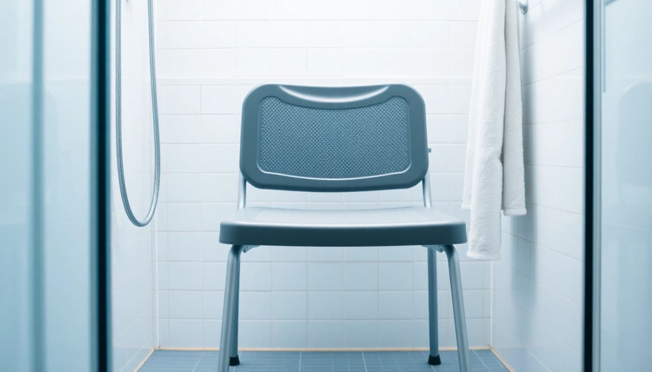 Klappbarer Duschsitz seriöses Design und Funktionalität in einem modernen Badezimmer.