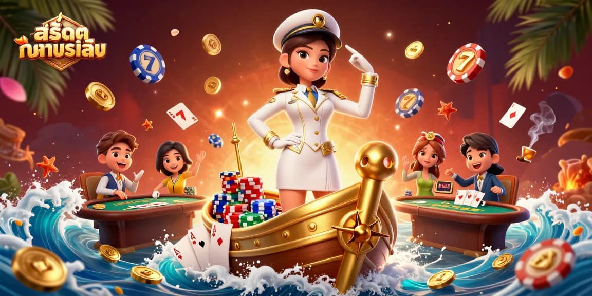 Play สล็อตทดลองเล่น and enjoy vibrant casino action in this immersive 3D illustration.
