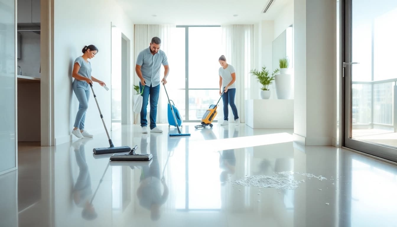 Efficient bond cleaning brisbane service demonstrating a professional team in action.