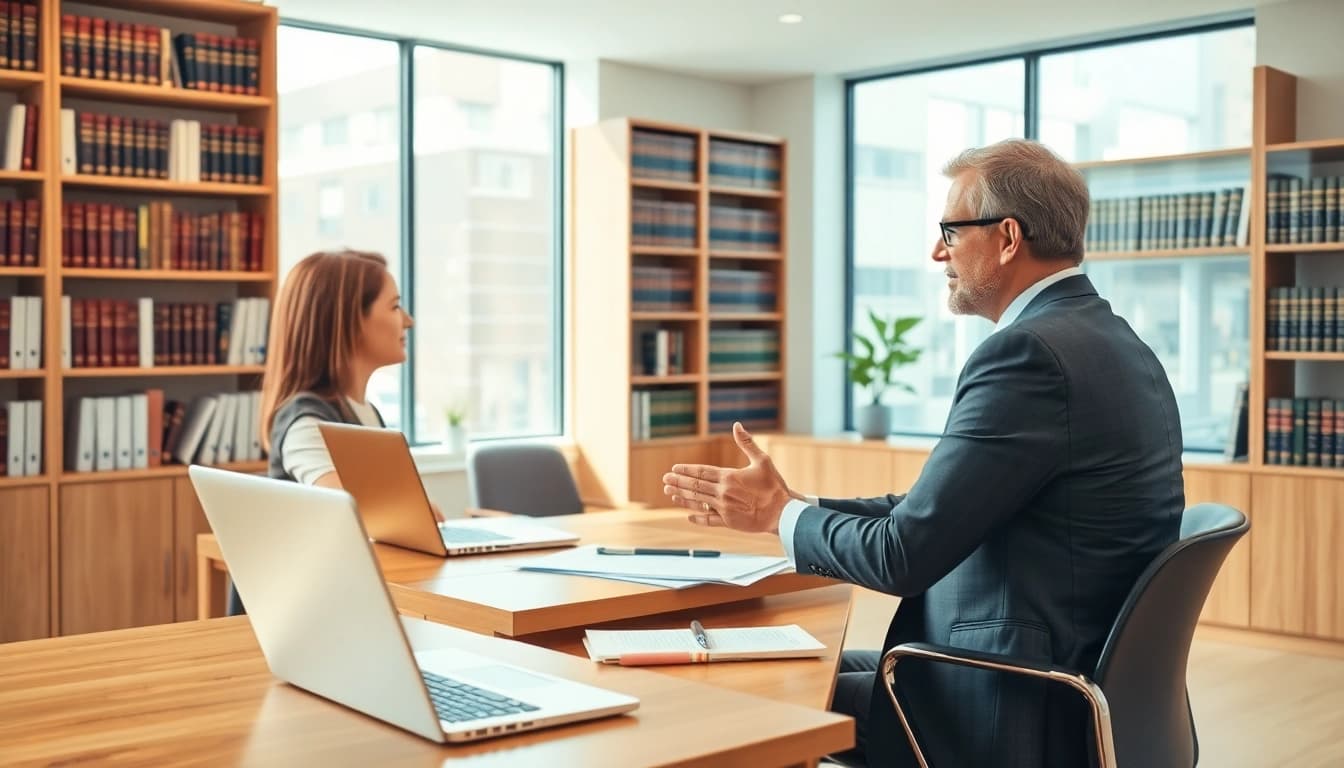 Consultation with a lawyer at https://www.arcalaw.com, showcasing a professional environment.