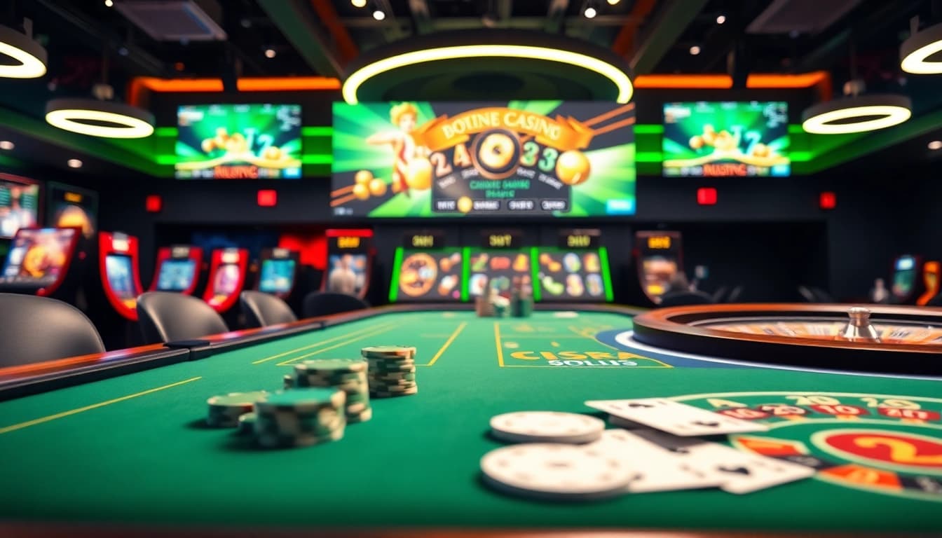 Engaging online casino UK games at a modern gaming setup highlighting vibrant play spaces.