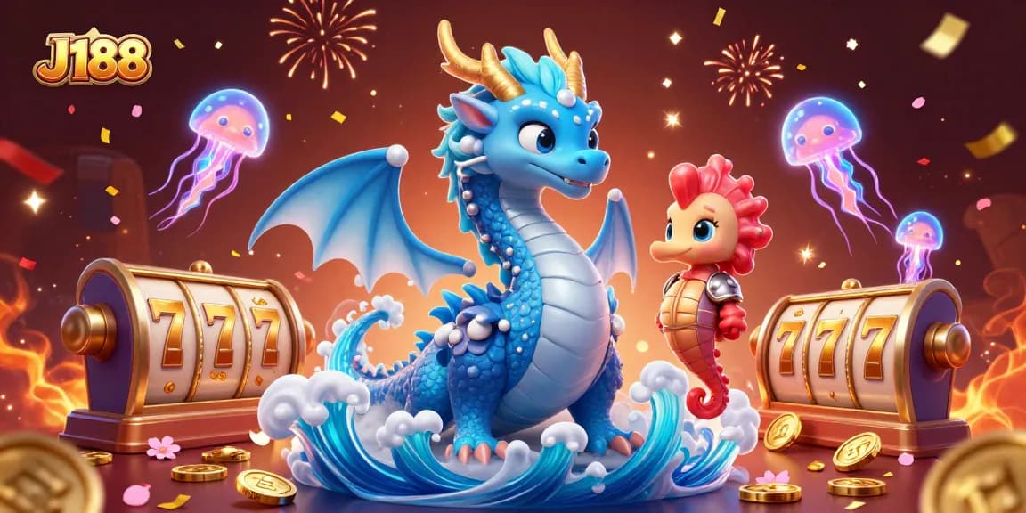 Experience thrilling slot wins with J188's vibrant dragon and magical elements.