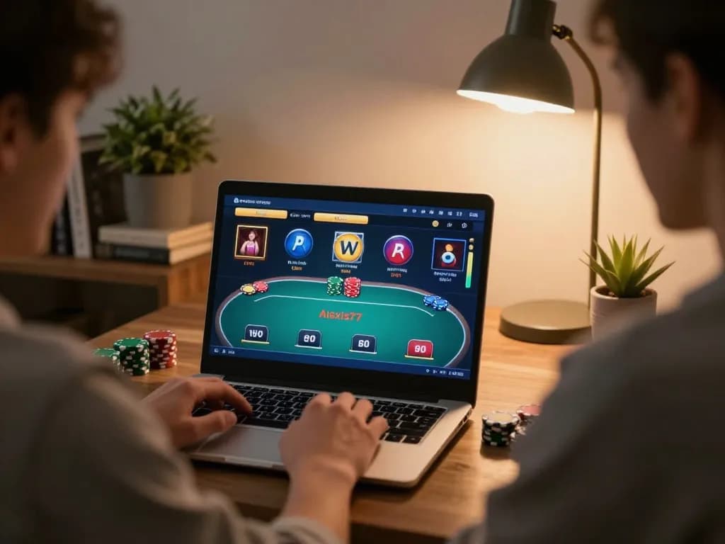 Engaging gameplay on the alexis77 platform with poker hands and chips visible on screen