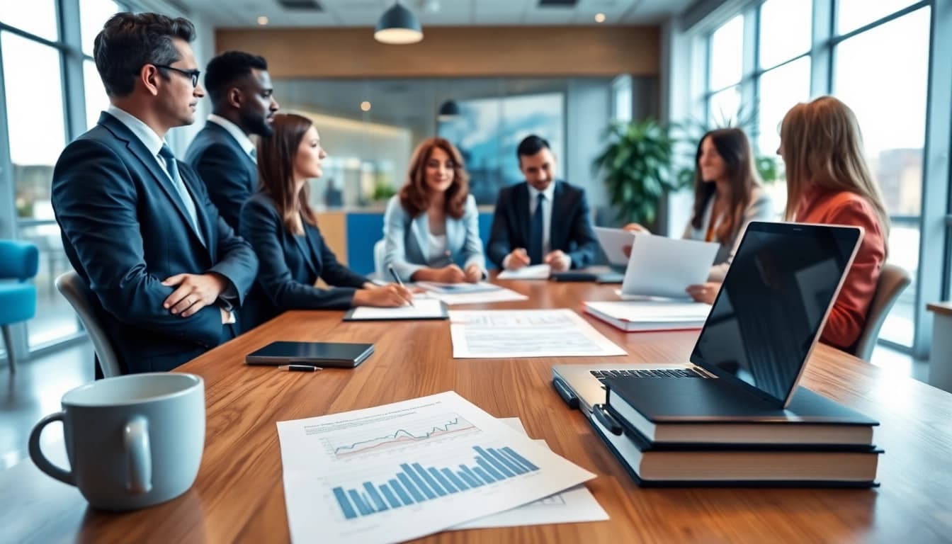 Team at https://www.fisher-wilsey-law.com discussing legal strategies in a bright office