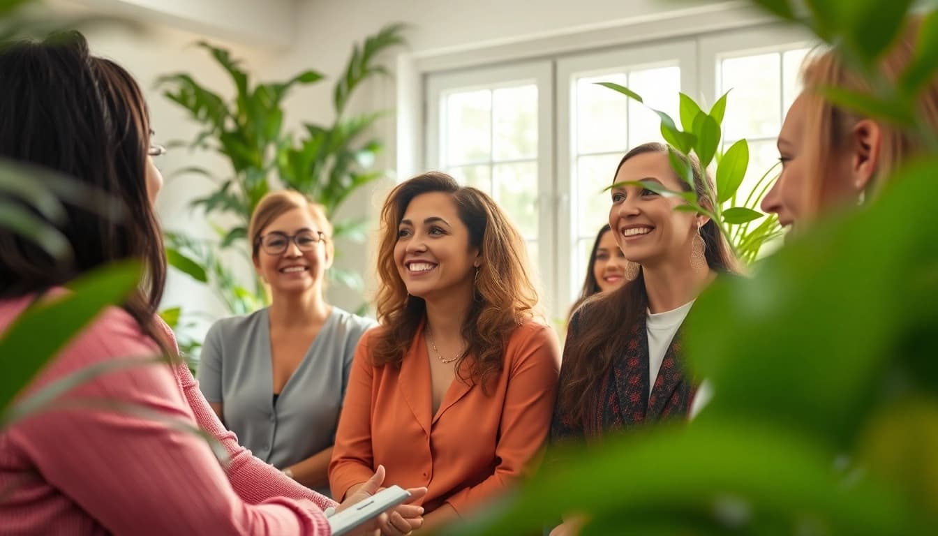 Women participating in a health workshop, sharing insights on wellness at https://womens-health-advice.org.