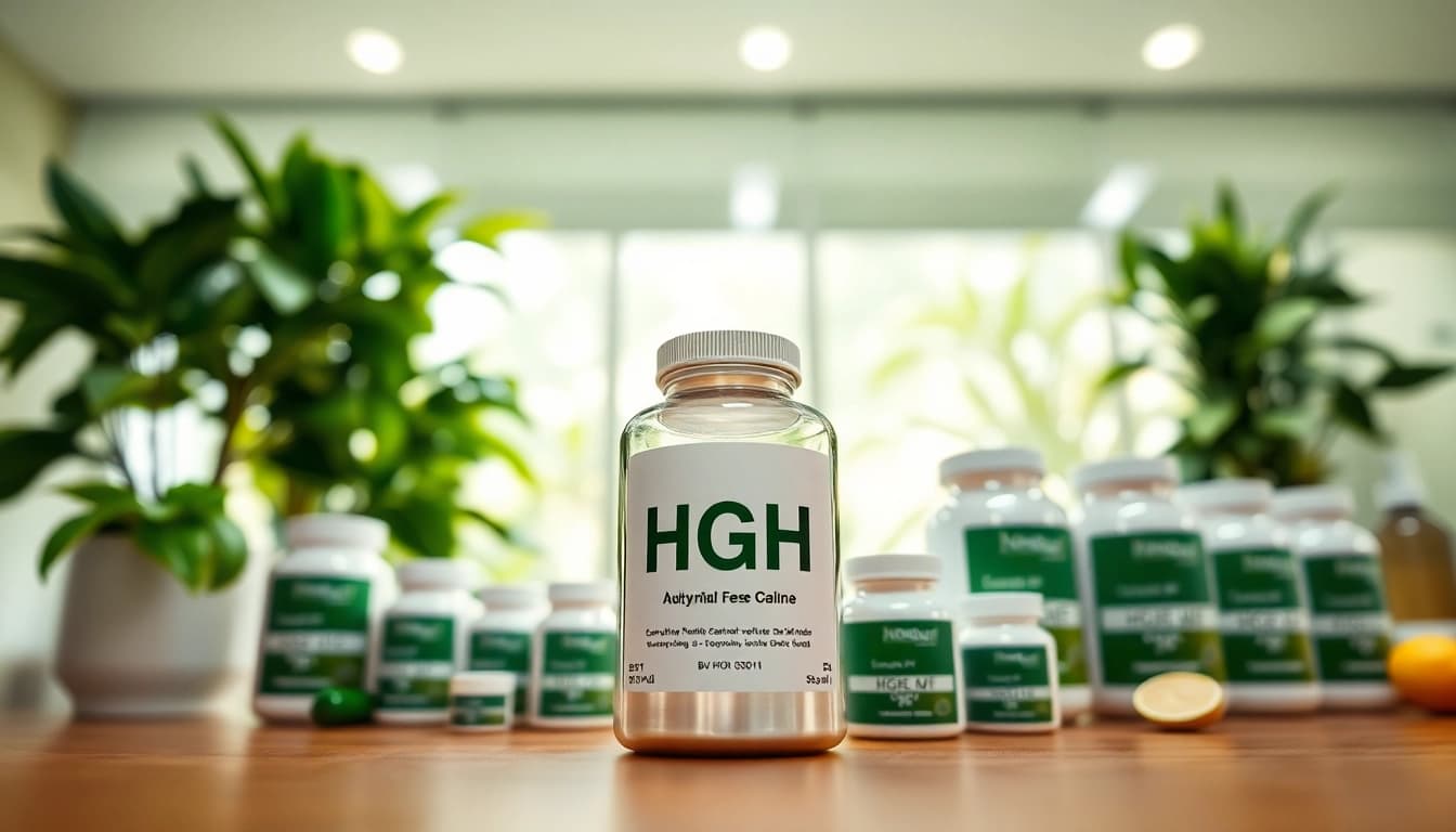BUY HGH ONLINE: Showcase of health-focused HGH products emphasizing quality and wellness appeal.