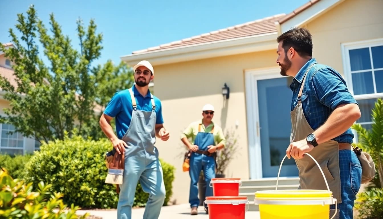 Transform your space with quality services from https://33626painters.com featuring expert painters at work.