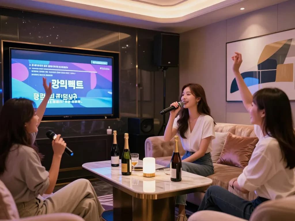 호화로운 인테리어와 생기 있는 분위기로 강남퍼펙트 노래방의 흥분을 경험해보세요.