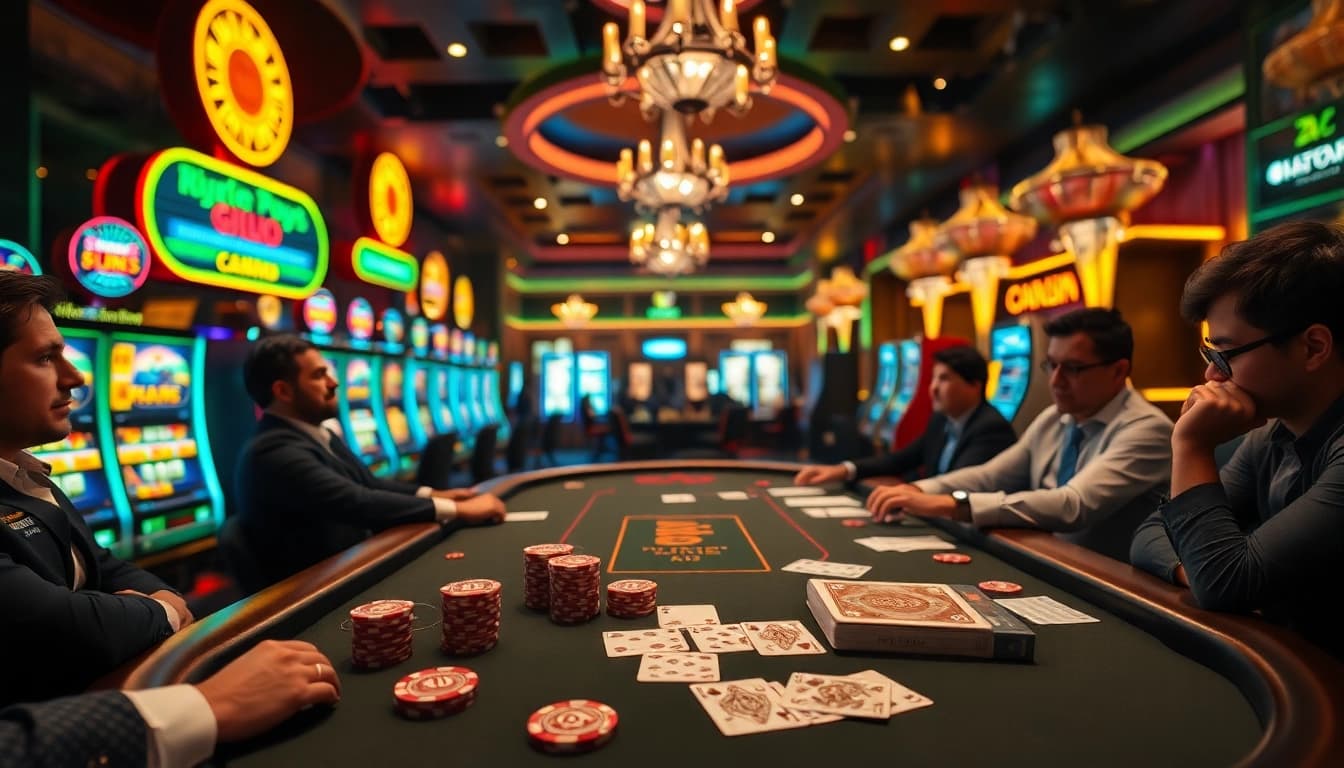 Engaging casino players at a kpi4d poker table immersed in high-stakes excitement.