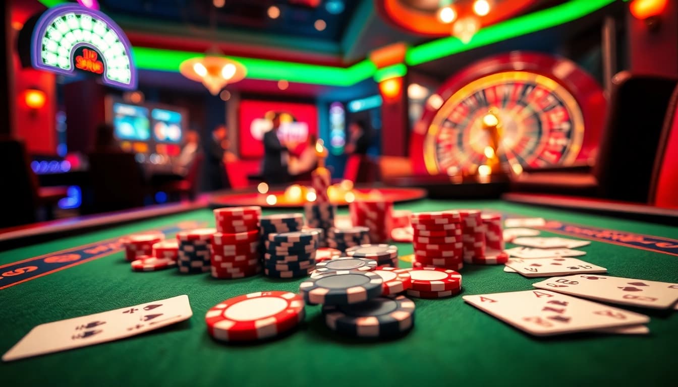 Experience luxury gaming with HB 88 at a vibrant poker table surrounded by excitement and thrill.