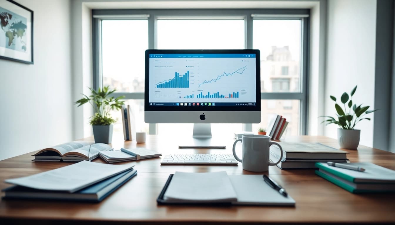 Engaging workspace showcasing an effective smm reseller panel setup, highlighting social media metrics and marketing tools.