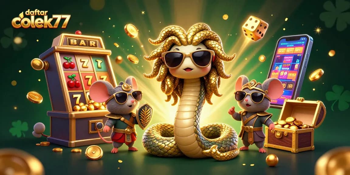 Join the excitement with daftar colek77 as Medusa and her warrior ally celebrate slots and jackpots!