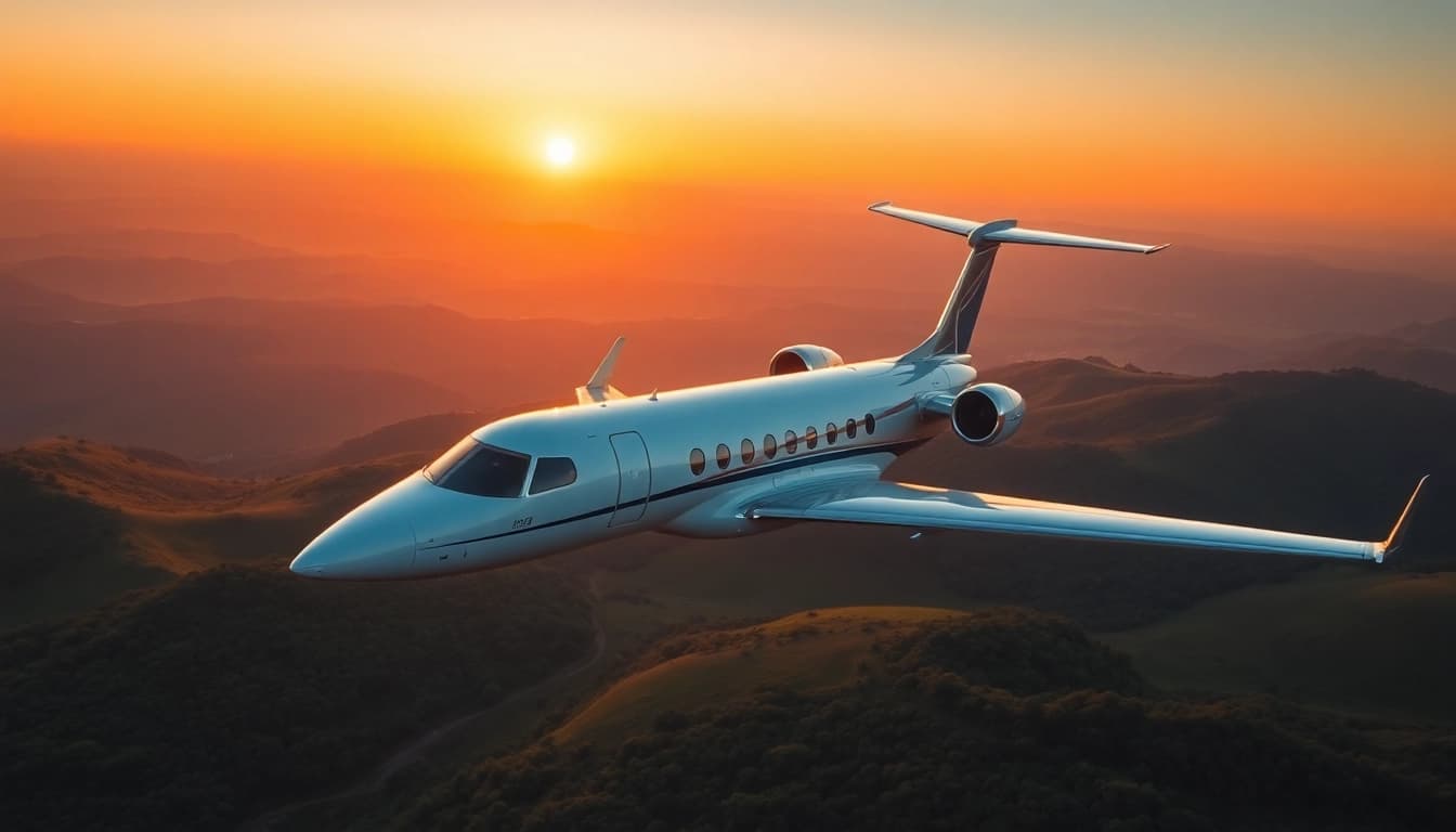 Experience luxurious travel with https://flymarquis.com showcasing a private jet over picturesque landscapes.