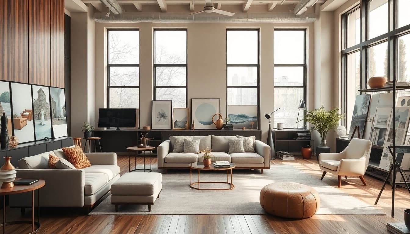 Découvrez l'art d'intérieur sur fredericjulien-design.fr avec un espace de travail artistique bien éclairé.