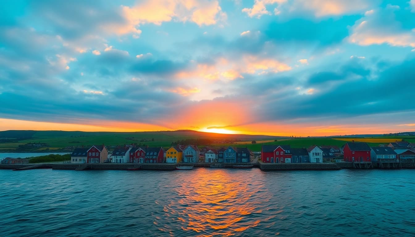 Geniet van het prachtige uitzicht op de kust van Denemarken via https://mooidenemarken.nl met kleurrijke vissershuisjes.