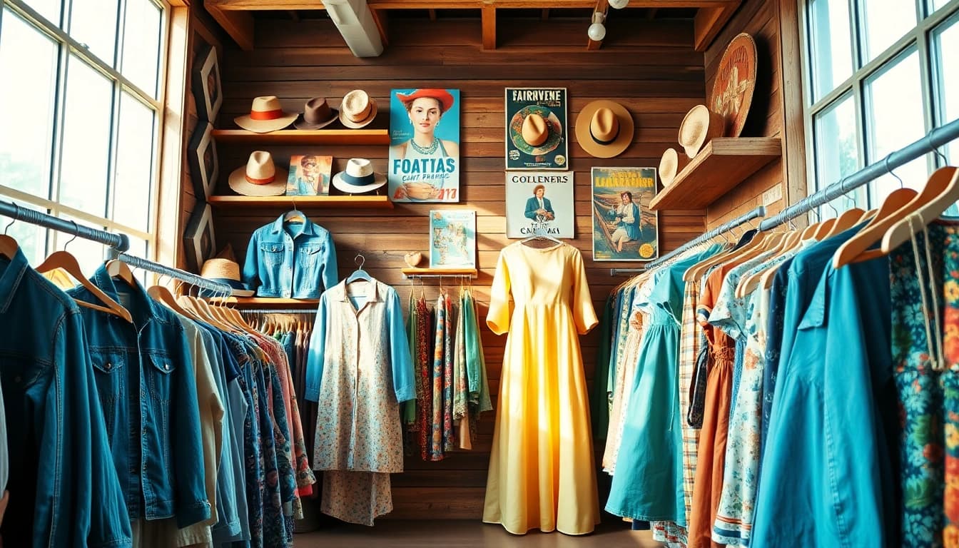 Browse unique vintage finds at https://thrift-vintage.com, featuring an inviting thrift store interior.