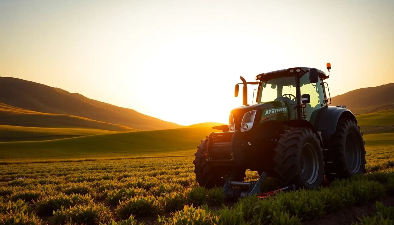 AF88 tractor enhancing agricultural efficiency in vibrant fields with captivating design.