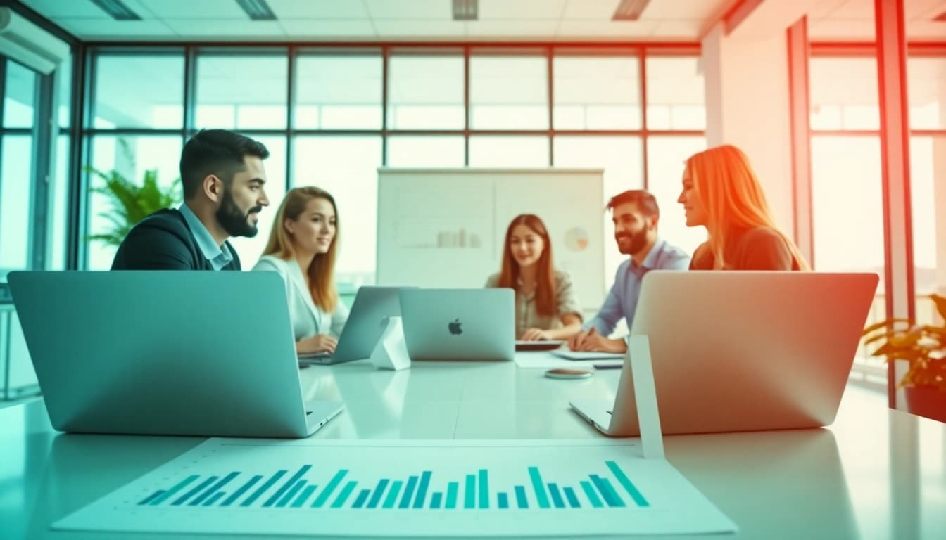 Digital marketing team discussing strategies at a Florida Marketing Agency.