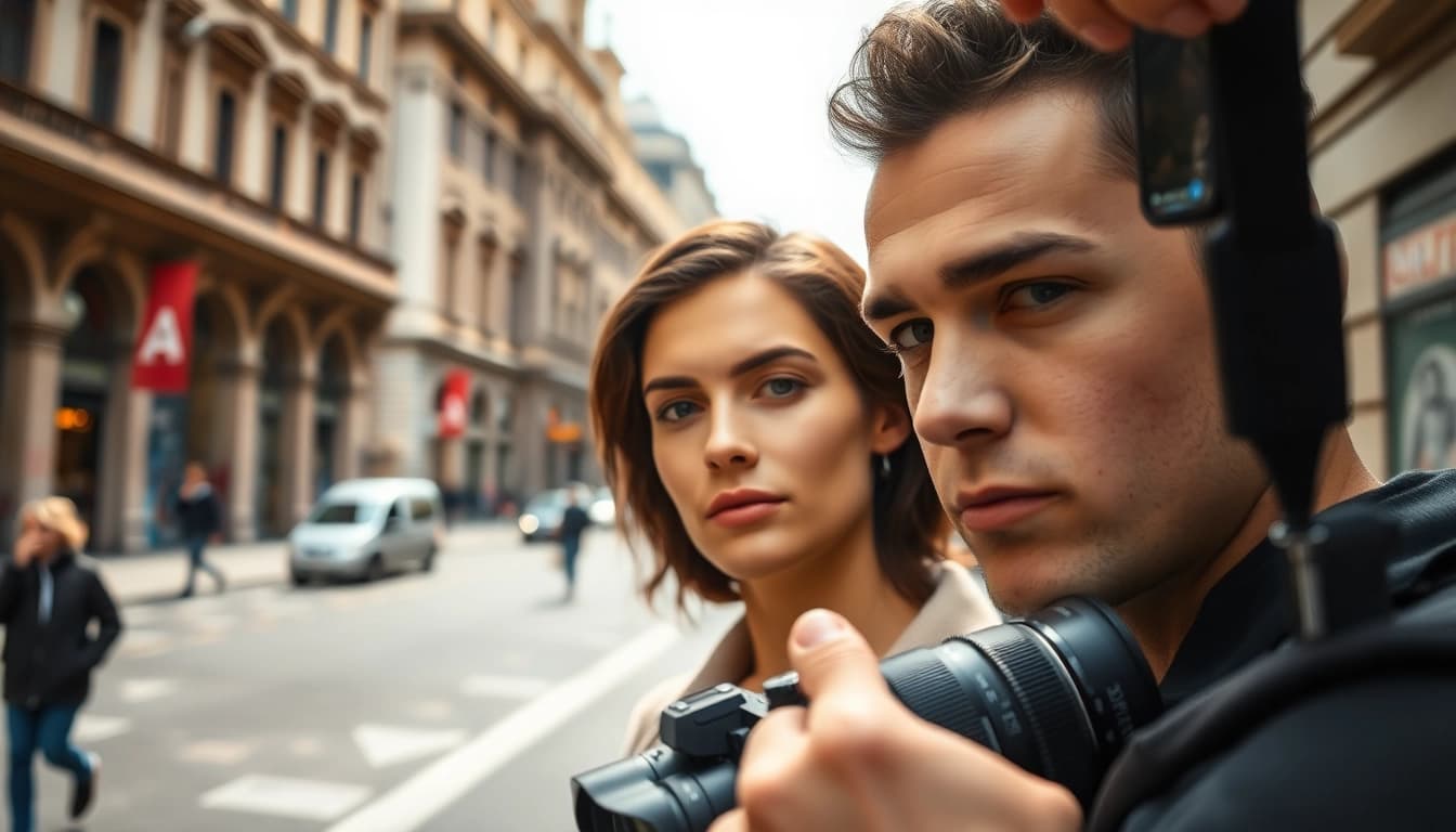 Ritratto artistico da un fotografo di ritratto Milano in un contesto urbano di Milano.