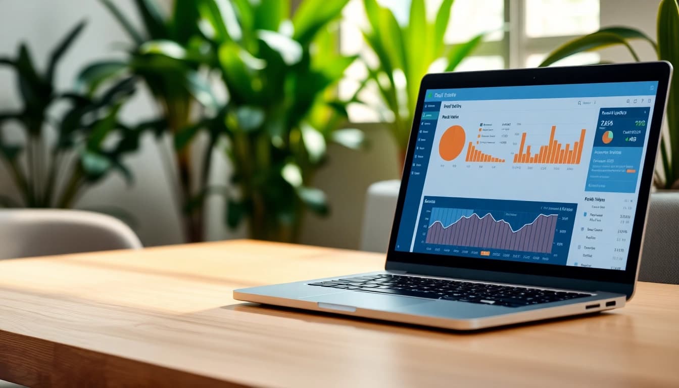 Explore investment opportunities with advanced real estate analytics in a modern workspace.