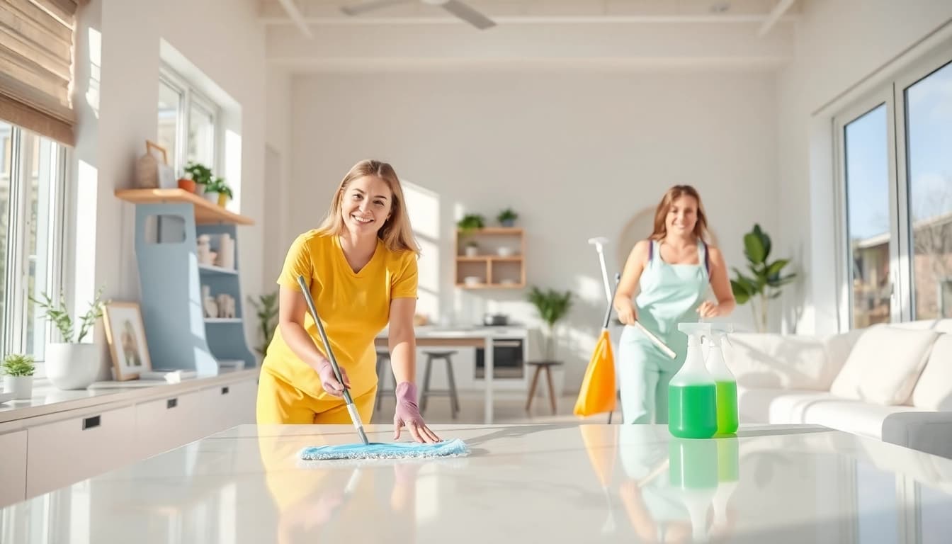 Cleaning service professionals transforming a home into a spotless haven.