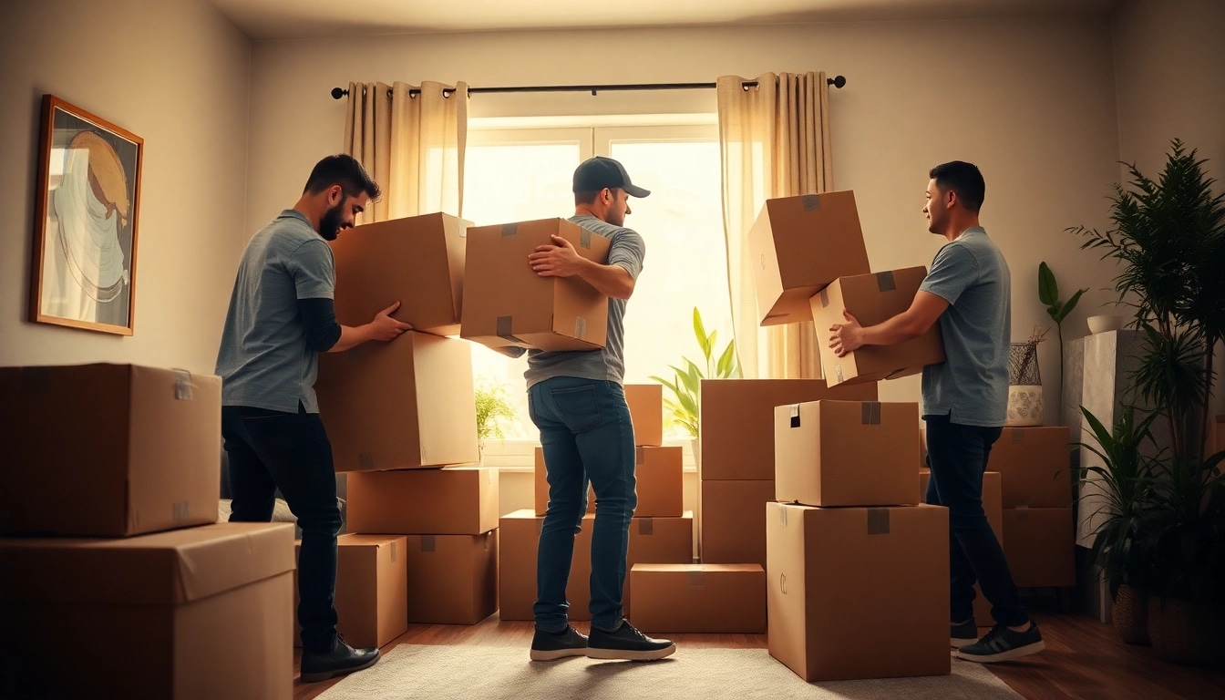 Movers in Washington UT expertly packing and lifting furniture in a welcoming home environment.