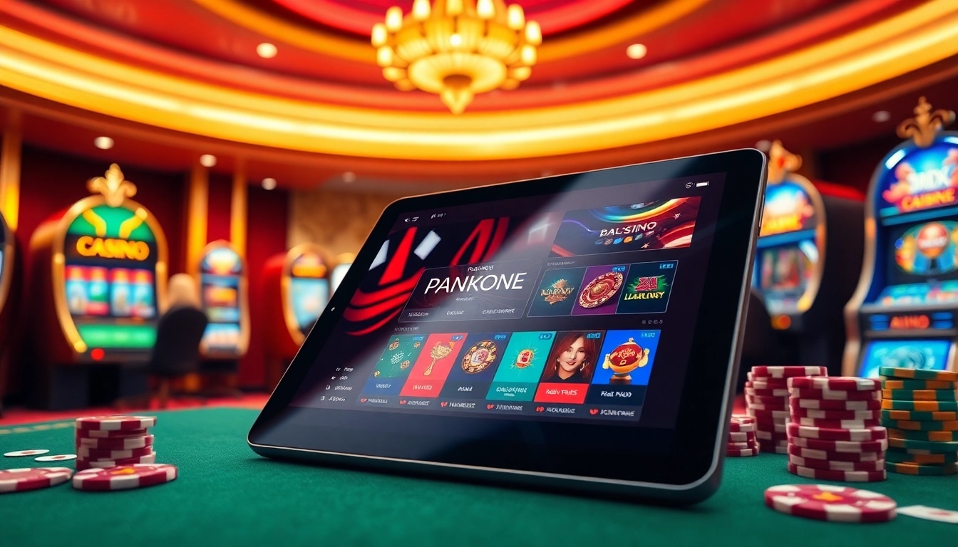 Engaging scene of רמי אונליין gaming interface surrounded by luxurious casino elements.