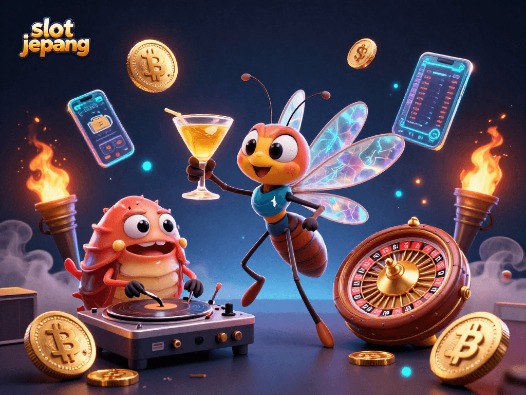 Experience slot jepang excitement with a vibrant casino-themed digital illustration.