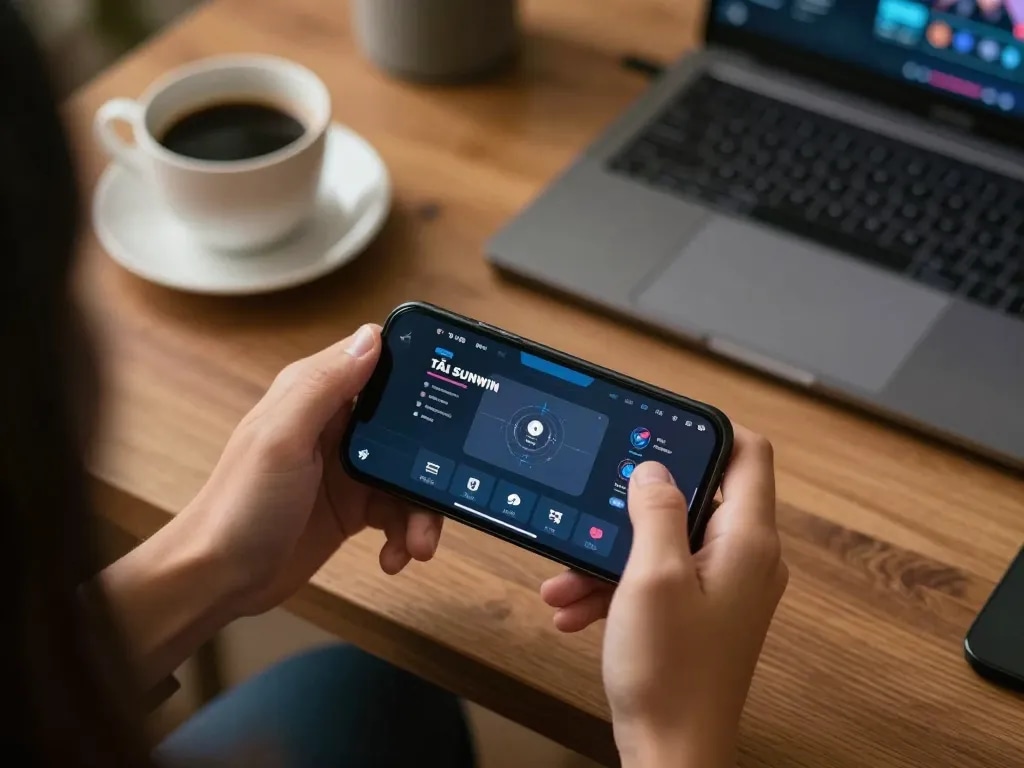 TẢI SUNWIN for a seamless online gaming experience from home, showcasing smartphone action