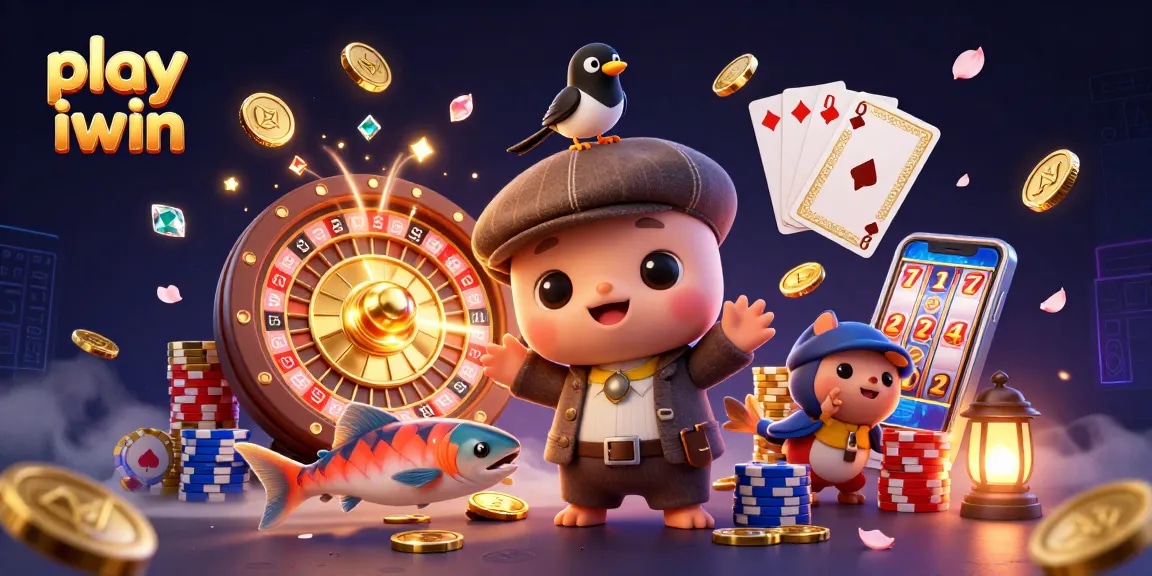 Spin the reels and play iwin with vibrant casino elements and characters