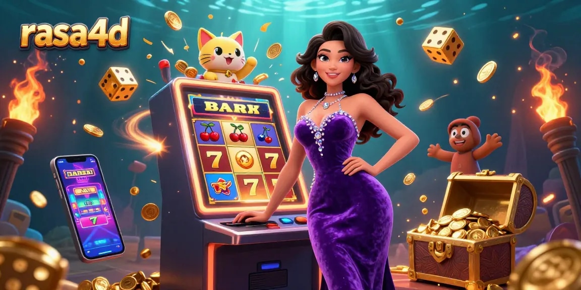 Engage with rasa4d's vibrant world of slots and jackpots featuring a glamorous character and exciting casino elements.