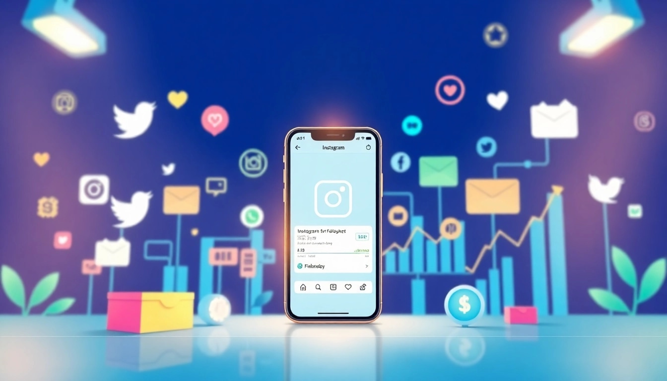 フォロワー 買うためのインスタグラムの成長を示すスマートフォン