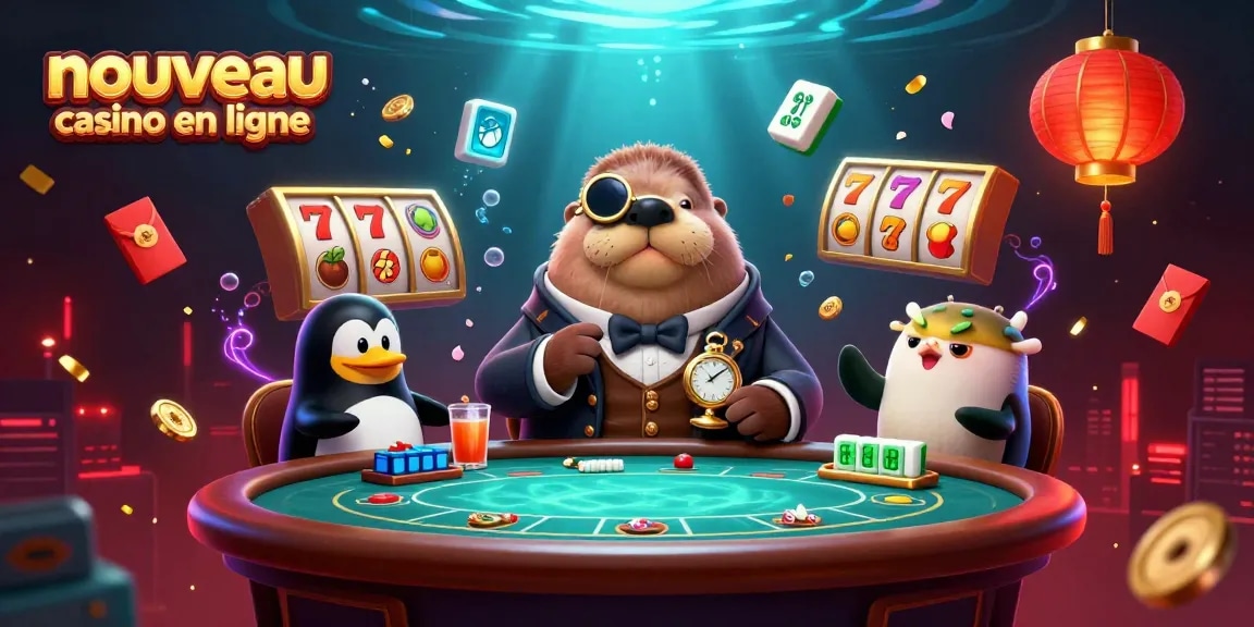 Plongez dans l'univers des nouveaux casinos en ligne avec cette illustration captivante, mettant en scène un jeu de poker sous-marin.
