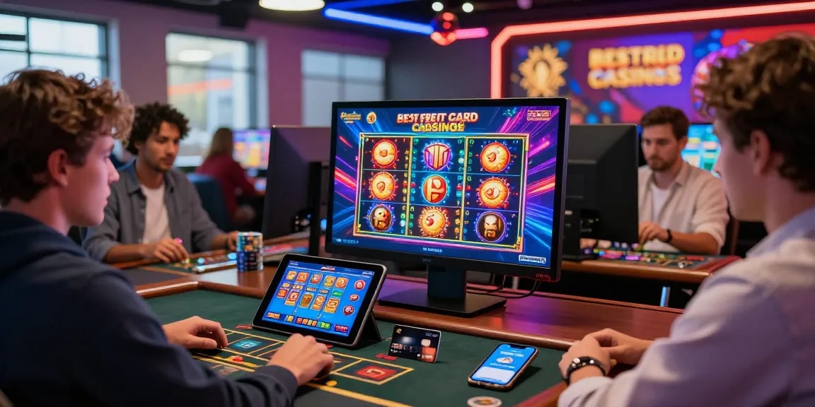 Players enjoying the best credit card casinos experience in an immersive online gaming environment.
