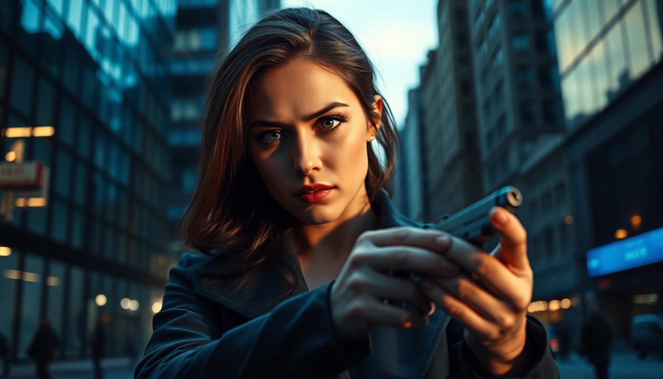 Catching the suspense in a Clean thriller scene featuring a determined female detective.