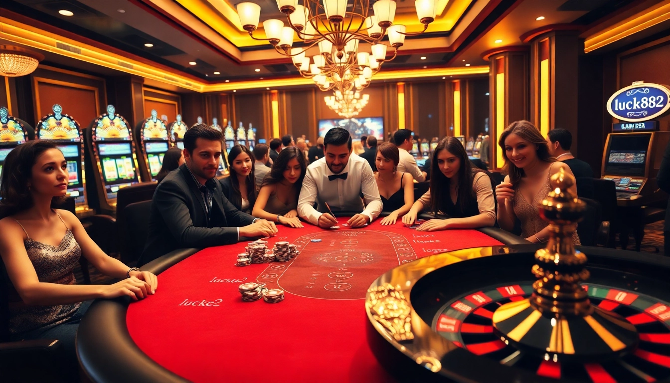 Experience the thrill of high-stakes gambling at luck882's luxurious casino.