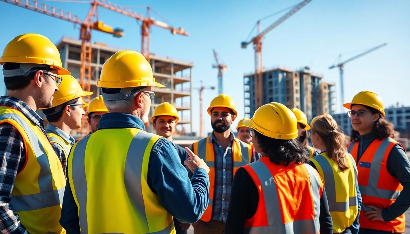 Engaging construction safety training session emphasizing safety techniques and teamwork