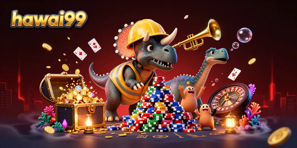 Experience thrilling gameplay with hawai99 in this vibrant, ultra-detailed 3D casino scene.