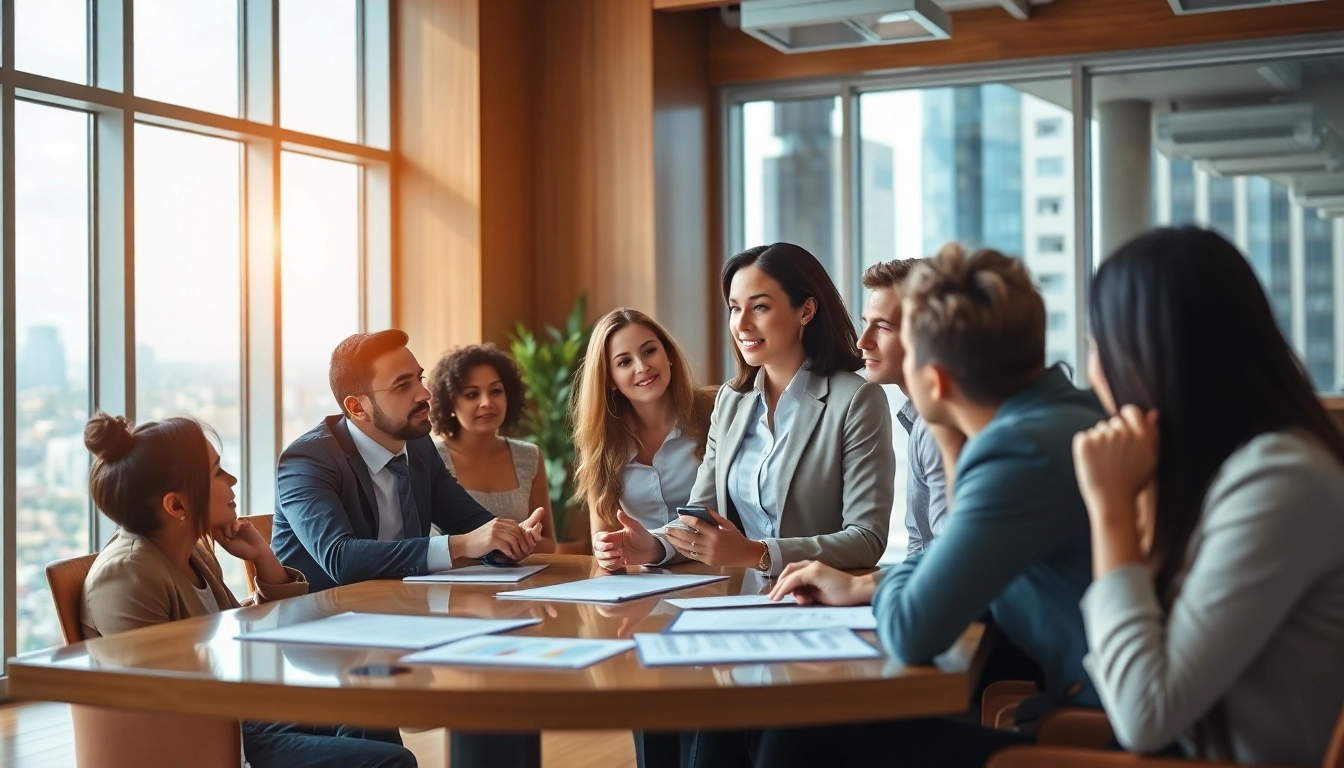 Enhance your strategy to find sales reps for my business with a dynamic team meeting scene.