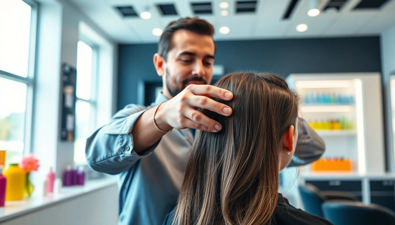 Ace of Fades 212 expert applying non-surgical hair system, showcasing detailed craftsmanship in salon.