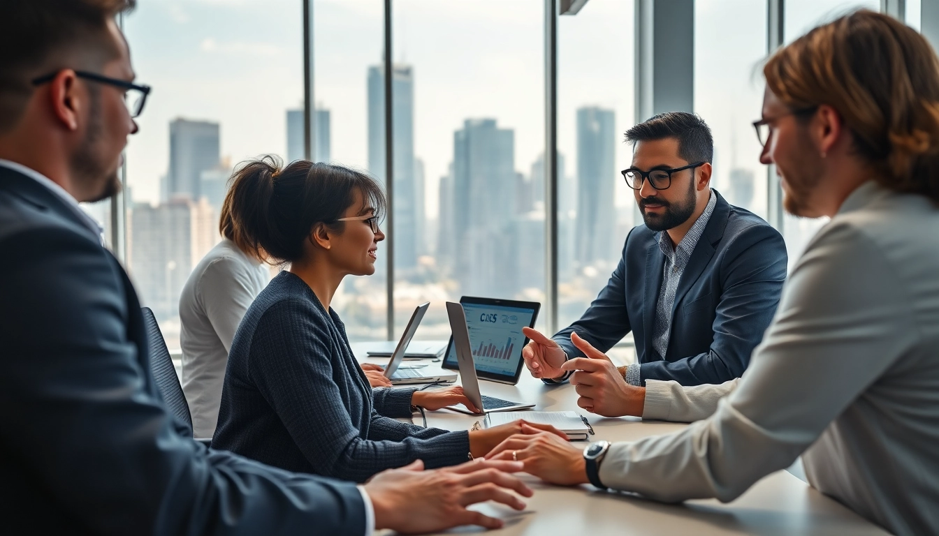 Showcasing an enterprise AI assistant enhancing team collaboration in a modern office.