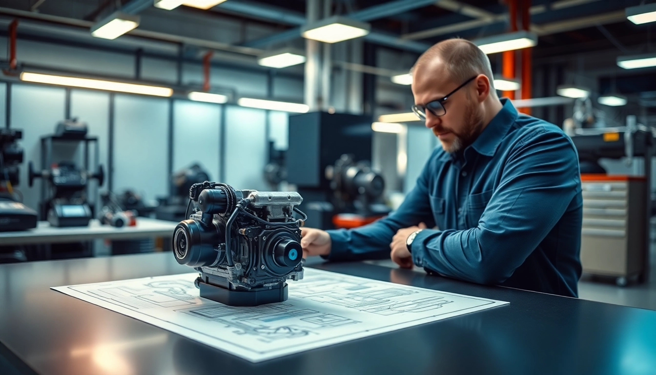 Creating innovative Approved Engines in a modern engineering workshop with high-tech tools.