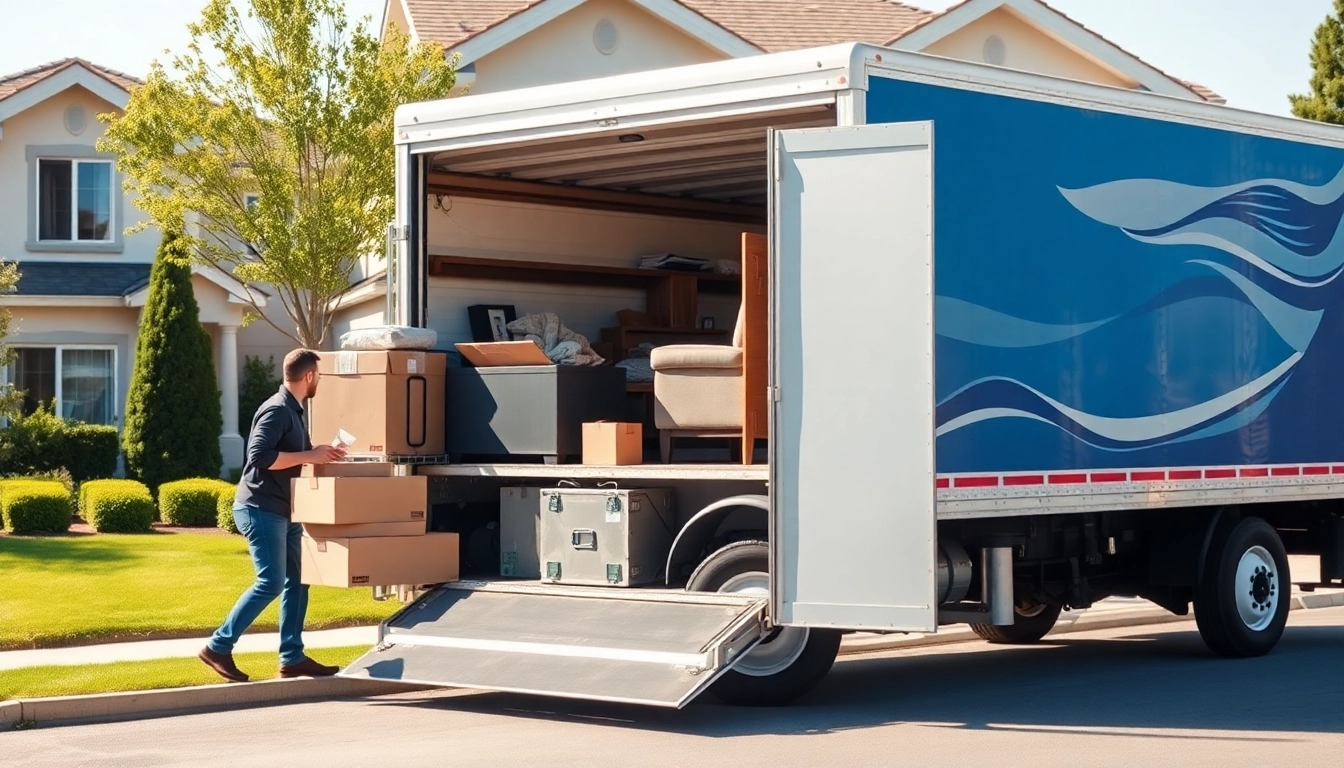 Efficient moving truck operated by house removal companies in action.