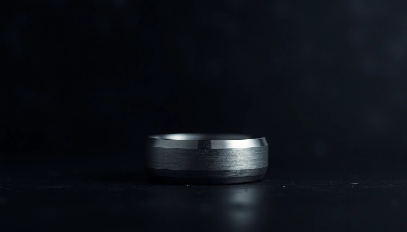 Showcasing Gunmetal Wedding Bands for Men with a sleek polished finish and elegant design.